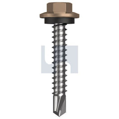 Hobsons - #12-14 x 35 - Stone - Metal SDS Hex Head + Washer - Class 4 | TSTM4SH1214035