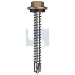 Hobsons - #12-14 x 45 - Stone - Metal SDS Hex Head + Washer - Class 4 | TSTM4SH1214045