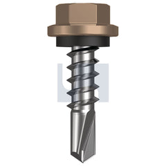 Hobsons - #14-10 x 25 Stone - Cl4 As3566 Metal Sds Hex Head + Washer | Q327-St (Pack Of 1000)