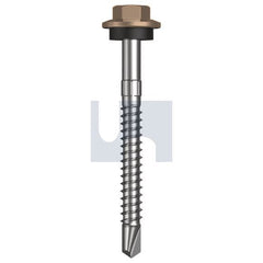 Hobsons - #12-14 x 55 - Stone - + Scratchguard Metal SDS Hex Head + Washer - Class 4 | TSTM4SS1214055