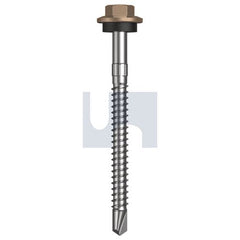 Hobsons - #12-14 x 65 - Stone - + Scratchguard Metal SDS Hex Head + Washer - Class 4 | TSTM4SS1214065