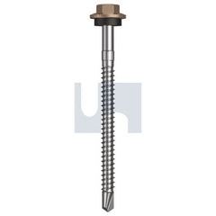 Hobsons - #12-14 x 75 - Stone - + Scratchguard Metal SDS Hex Head + Washer - Class 4 | TSTM4SS1214075