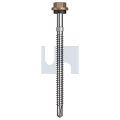 Hobsons - #14-14 x 90 - Stone - + Scratchguard Metal SDS Hex Head + Washer - Class 4 | TSTM4SS1414090