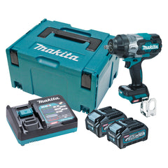 Makita Tools - 40V Max Brushless 1/2"" Impact Wrench - Includes 2 x 4.0Ah Batteries Single Port Rapid Charger & Makpac Case Type 3 | TW002GM201