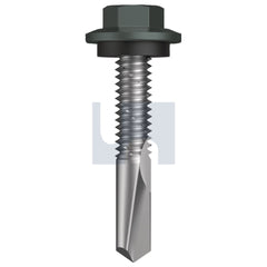 Hobsons - #12-24 x 32 Woodland Grey (Thunder) -Cl4 As3566 S500 Sds Hex Head + Washer | Q486-Wg (Pack Of 1000)