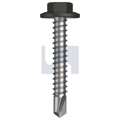Hobsons - #12-14 x 35 - Woodland Grey (Thunder) - Metal SDS Flanged Hex Head - Class 3 | TWGM3FH1214035