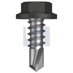 Hobsons - #8-18 x 12 - Woodland Grey (Thunder) - Metal SDS Flanged Hex Head - Class 4 - Qty 1000 | TWGM4FH0818012