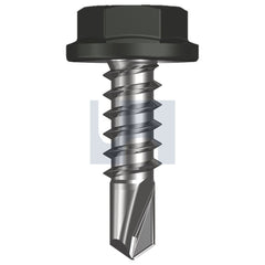Hobsons - #10-16 x 16 WOODLAND GREY (THUNDER) -CL4 AS3566 METAL SDS FLANGED HEX HEAD | FS180-WG (Pack of 1000)