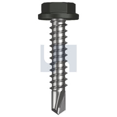 Hobsons - #10-16 x 25 WOODLAND GREY (THUNDER) -CL4 AS3566 METAL SDS FLANGED HEX HEAD | Q185-WG (Pack of 1000)