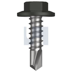 Hobsons - #12-14 x 20 - Woodland Grey (Thunder) - Metal SDS Flanged Hex Head - Class 4 | TWGM4FH1214020