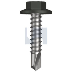 Hobsons - #12-14 x 25 - Woodland Grey (Thunder) - Metal SDS Flanged Hex Head - Class 4 | TWGM4FH1214025