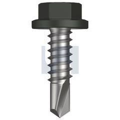 Hobsons - #14-14 x 22 - Woodland Grey (Thunder) - Metal SDS Flanged Hex Head - Class 4 | TWGM4FH1414022