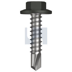 Hobsons - #14-14 x 22 - Woodland Grey (Thunder) - Metal SDS 5 16af Flanged Hex - Class 4 - Qty 1000 | TWGM4RH1414022