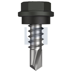 Hobsons - #10-16 x 16 WOODLAND GREY (THUNDER) -CL4 AS3566 METAL SDS HEX HEAD + WASHER | Q275-WG (Pack of 1000)