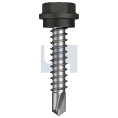 Hobsons - #10-16 x 25 WOODLAND GREY (THUNDER) -CL4 AS3566 METAL SDS HEX HEAD + WASHER | Q280-WG (Pack of 1000)
