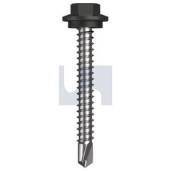 Hobsons - #12-14 x 45 - Woodland Grey (Thunder) - Metal SDS Hex Head + Washer - Class 4 | TWGM4SH1214045
