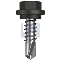 Hobsons - #14-14 x 22 - Woodland Grey (Thunder) - Metal SDS Hex Head + Washer - Class 4 | TWGM4SH1414022