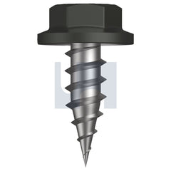 Hobsons - #8-15 x 12 - Woodland Grey (Thunder) - Needle Pt SDS Flanged Hex - Class 4 - Qty 1000 | TWGN4FH0815012