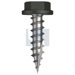 Hobsons - #10-12 x 20 WOODLAND GREY (THUNDER) -CL4 AS3566 TYPE 17 FLANGED HEX HEAD | Q519-WG (Pack of 1000)