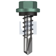 Hobsons - #14-10 x 25 Wilderness (Rivergum) -Cl4 As3566 Metal Sds Hex Head + Washer | Q327-Wi (Pack Of 1000)