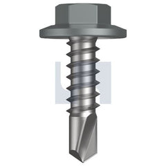 Hobsons - #12-14 x 20 - Windspray (Smokey) - Metal SDS Flanged Hex Head - Class 4 | TWNM4FH1214020