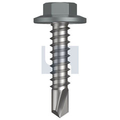 Hobsons - #12-14 x 25 - Windspray (Smokey) - Metal SDS Flanged Hex Head - Class 4 | TWNM4FH1214025