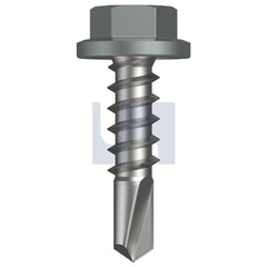 Hobsons - #14-10 x 25 - Windspray (Smokey) - Metal SDS Flanged Hex Head - Class 4 - Qty 1000 | TWNM4FH1410025