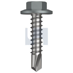 Hobsons - #14-14 x 22 - Windspray (Smokey) - Metal SDS 5 16af Flanged Hex - Class 4 - Qty 1000 | TWNM4RH1414022