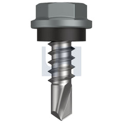 Hobsons - #10-16 x 16 WINDSPRAY (SMOKEY) -CL4 AS3566 METAL SDS HEX HEAD + WASHER | Q275-WN (Pack of 1000)