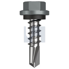 Hobsons - #14-10 x 25 Windspray (Smokey) -Cl4 As3566 Metal Sds Hex Head + Washer | Q327-Wn (Pack Of 1000)