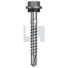 Hobsons - #14-10 x 50 Windspray (Smokey) -Cl4 As3566 + Scratchguard Metal Sds Hex Head + Washer | Q335-Wn (Pack Of 1000)