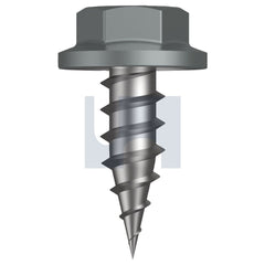 Hobsons - #8-15 x 12 - Windspray (Smokey) - Needle Pt SDS Flanged Hex - Class 4 - Qty 1000 | TWNN4FH0815012