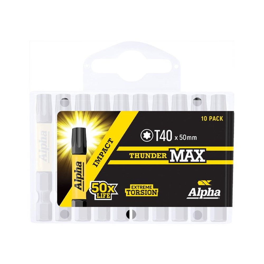 Alpha - Thundermax x 50mm Impact Power Bit Handipack (x10)