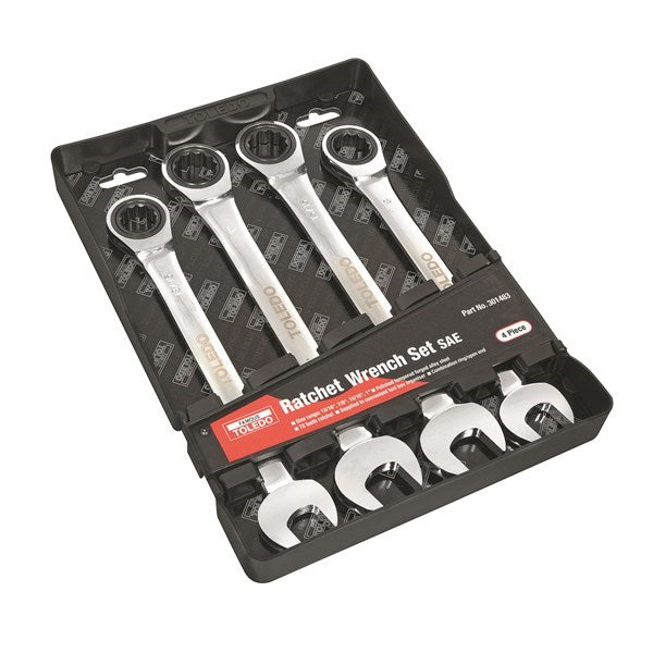 Toledo - Ratchet Wrench Set SAE 4pc | 301483