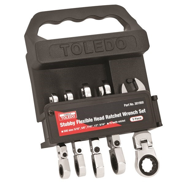 Toledo - Stubby Flex-Head R/Wrench SAE Set | 301950