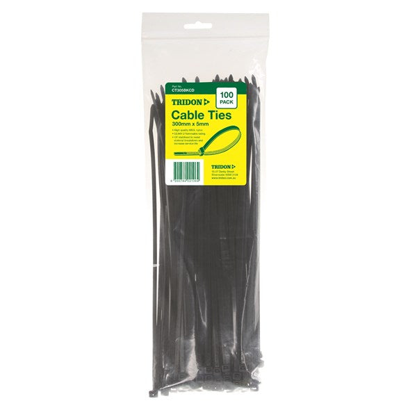 Tridon - Cable Tie Black 300mm x 5mm PK25 | CT305BKCD-25