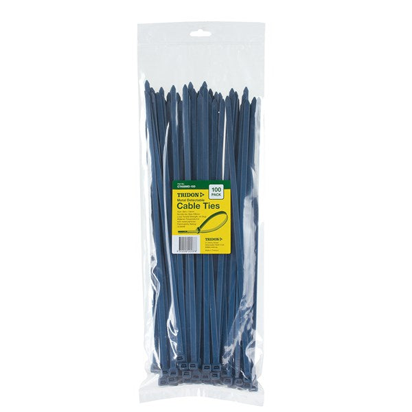 Tridon - Metal Detectable Cable Tie Blue 390 x 8mm | CT408MD-100