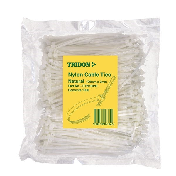 Tridon - Cable Tie Natural 100 x 3mm PK500 | CTB103NT