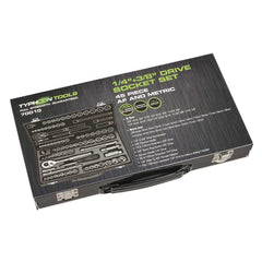Typhoon Tools - Socket Set 45 Pc 1/4" & 3/8" Drive AF & Metric | 70010