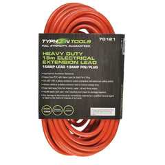 Typhoon Tools - 15m Extension Lead 15A Lead. 10A Plug | 70121