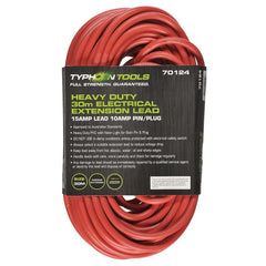 Typhoon Tools - 30m Extension Lead 15A Lead. 10A Plug | 70124