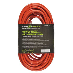 Typhoon Tools - 15m Extension Lead 15A Lead. 15A Plug | 70127