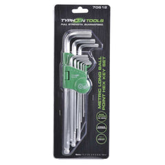 Typhoon Tools - Metric Long Ball Point Hex Key Set 1.5 - 10mm - 9pc | 70612