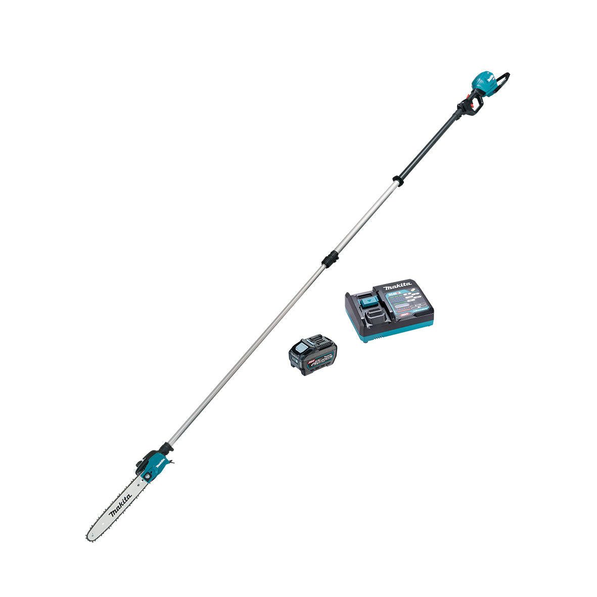 Makita Tools - 40V Max Brushless 300mm Telescopic Pole Saw Kit - Includes 5.0Ah Battery & Single Port Rapid Charger | UA004GT101