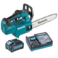 Makita Tools - 40V Max Brushless 300mm Top Handle Chainsaw - Includes 4.0Ah Battery & Single Port Rapid Charger | UC003GM101