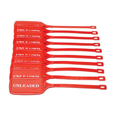 Uniform Safety Signs - 210x50mm Twist Lock Tag - Pkt of 10 - Double Sided - Wht/Red - Unleaded | UDT501