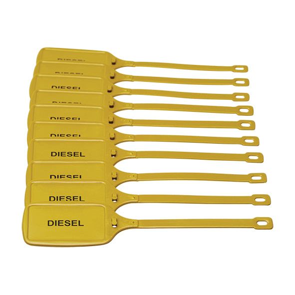 Uniform Safety Signs - 210x50mm Twist Lock Tag - Pkt of 10 - Double Sided - Black/Yellow - Diesel | UDT502