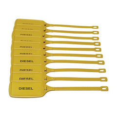 Uniform Safety Signs - 210x50mm Twist Lock Tag - Pkt of 10 - Double Sided - Black/Yellow - Diesel | UDT502