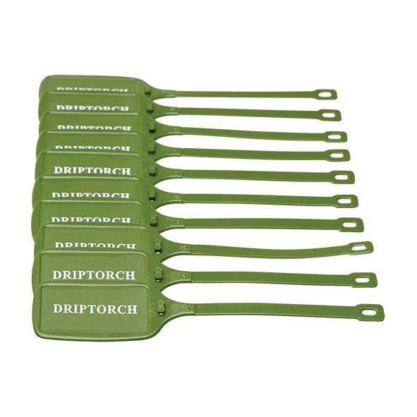 Uniform Safety Signs - 210x50mm Twist Lock Tag - Pkt of 10 - Double Sided - Wht/Green - Driptorch | UDT503