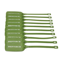 Uniform Safety Signs - 210x50mm Twist Lock Tag - Pkt of 10 - Double Sided - Wht/Green - Driptorch | UDT503
